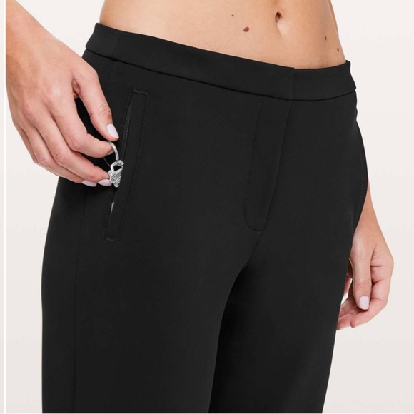LULULEMON ON THE MOVE BLACK PULL-ON STRETCH TROUSER PANT WOMEN SIZE 6 - Picture 3 of 8